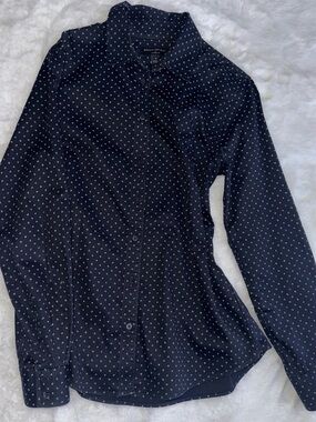 Banana Republic Navy Shirt with White Dot Motif